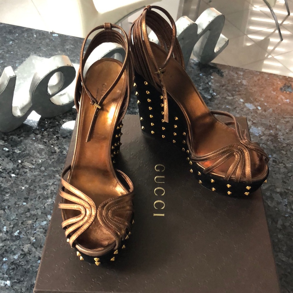 Gucci light bronze wedges - Picture 1 of 4